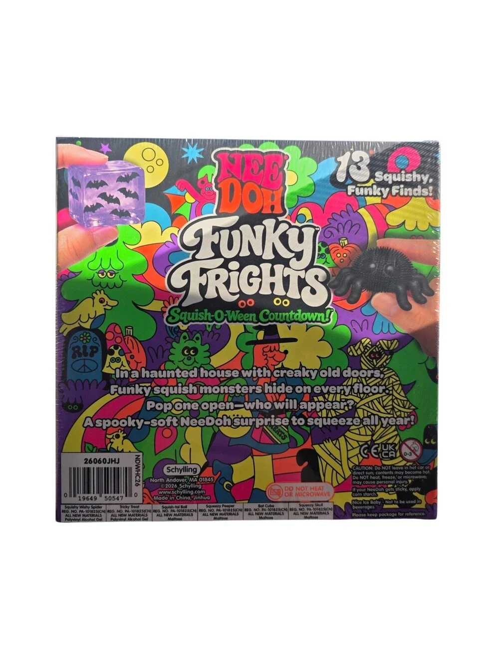 New Sealed NeeDoh Funky Frights Squish-O-Ween Halloween Advent Calendar 13 Toys